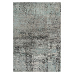 Abstract Carved Hand-Knotted Area Rug // Charcoal-Blue (6' x 9')