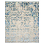 Carved Hand-Knotted Area Rug // Blue (8' x 10')