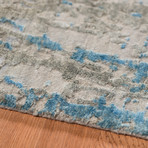 Abstract Hand-Knotted Area Rug // Blue // 6' x 9'