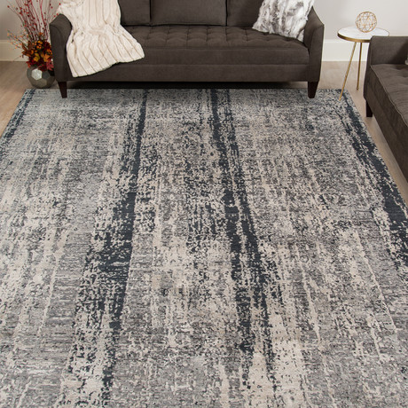 Abstract Hand-Knotted Area Rug // Gray (6' x 9')