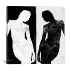 Modern Art // Contrasting Silhouette Figure // 5by5collective (18"W x 18"H x 0.75"D)