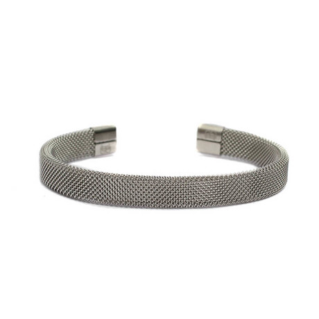 Mesh Patterned Cuff // Silver