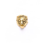 Poised Royal Lion Head Lapel Pin (Gold)