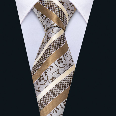 Manuel Handmade Tie // Tan + Gold