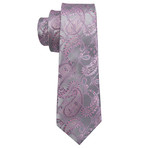 Lucien Handmade Tie // Silver + Pink