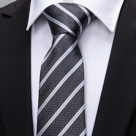 Sabien Handmade Tie // Black Stripe