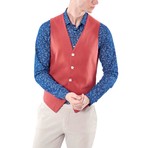 White Button Vest // Crimson Red (50)