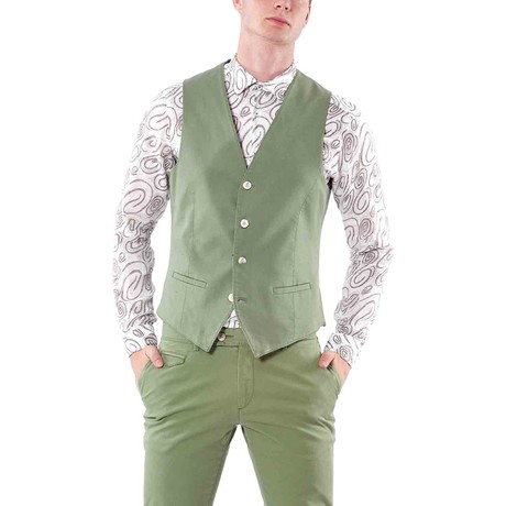 White Button Vest // Light Green (Euro: 46)