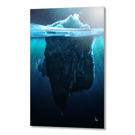 Caustic Icebergs - 01 // Aluminum (16"W x 24"H x 0.1"D)