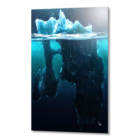Caustic Icebergs - 04 // Aluminum (16"W x 24"H x 0.1"D)