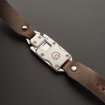 The Sawyer Utility Leather Bracelet // Silver