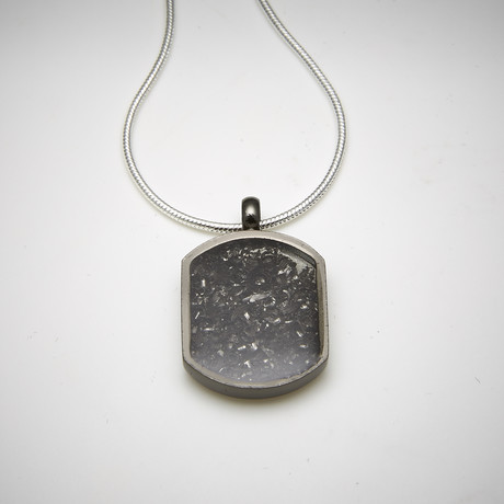 Meteorite Necklace // Gunmetal (Medium Rectangular // 0.71" x 0.63")