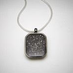 Meteorite Necklace // Gunmetal (Medium Rectangular // 0.71" x 0.63")