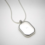 Meteorite Necklace // Silver (Medium Rectangular // 0.71" x 0.63")