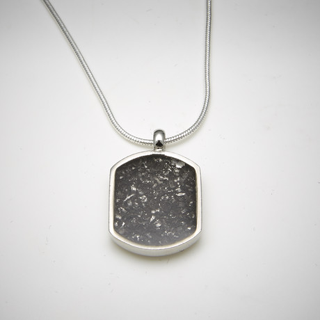 Meteorite Necklace // Silver (Medium Rectangular // 0.71" x 0.63")
