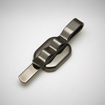 Meteorite Tie Bar // Gunmetal (Medium Rectangular // 0.71" x 0.63")