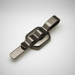 Meteorite Tie Bar // Gunmetal (Medium Rectangular // 0.71" x 0.63")