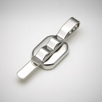 Meteorite Tie Bar // Silver (Medium Rectangular // 0.71" x 0.63")