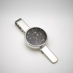 Meteorite Tie Bar // Round // Silver