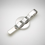 Meteorite Tie Bar // Round // Silver