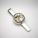 Watch Movement Tie Bar // Round // Silver