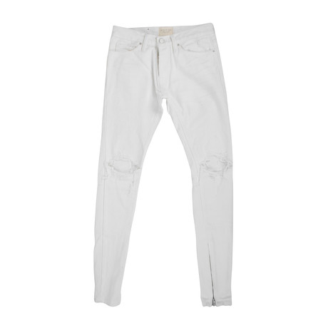 Fear Of God // Men's Fourth Collection Distressed Jeans // White (28)