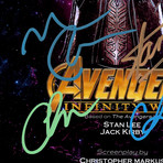 Avengers Infinity War Hand-Signed Script // Chris Hemsworth + Robert Downey Jr. + Chris Pratt + Mark Ruffalo + Josh Brolin + Stan Lee Signed // Custom Frame (Hand-Signed Script only)