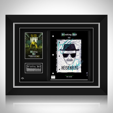 Breaking Bad Hand-Signed Script // Bryan Cranston + Aaron Paul Signed // Custom Frame (Hand-Signed Script only)