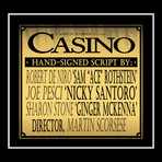 Casino Hand-Signed Script // Robert De Niro + Joe Pesci + Sharon Stone + Martin Scorsese Signed // Custom Frame (Hand-Signed Script only)