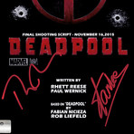 Deadpool Hand-Signed Script // Ryan Reynolds + Stan Lee Signed // Custom Frame (Hand-Signed Script only)