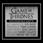 Game Of Thrones Hand-Signed Script // Emilia Clarke + Kit Harington + Peter Dinklage + Sean Bean + Jason Momoa Signed // Custom Frame (Hand-Signed Script only)
