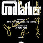 Godfather Hand-Signed Script // Marlon Brando + Al Pacino + Francis Ford Coppola + James Caan Signed // Custom Frame (Hand-Signed Script only)
