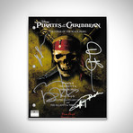 Pirates Of The Caribbean Hand-Signed Script // Johnny Depp + Geoffrey Rush + Orlando Bloom + Keira Knightley Signed // Custom Frame (Hand-Signed Script only)