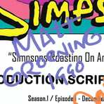 Simpsons Hand-Signed Script // Matt Groening + Dan Castellaneta + Nancy Cartwright + Hank Azaria Signed // Custom Frame (Hand-Signed Script only)