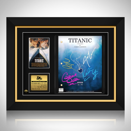 Titanic Hand-Signed Script //James Cameron + Leonardo Dicaprio + Kate Winslet + Celine Dion Signed // Custom Frame (Hand-Signed Script only)