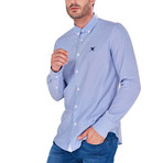 Lined Button-Up Shirt // Blue (L)