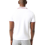 Contrast Stripe Short-Sleeve Polo // White (XL)