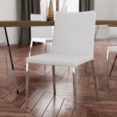 Asti Dining Chair // White Eco Leather // Set of 2