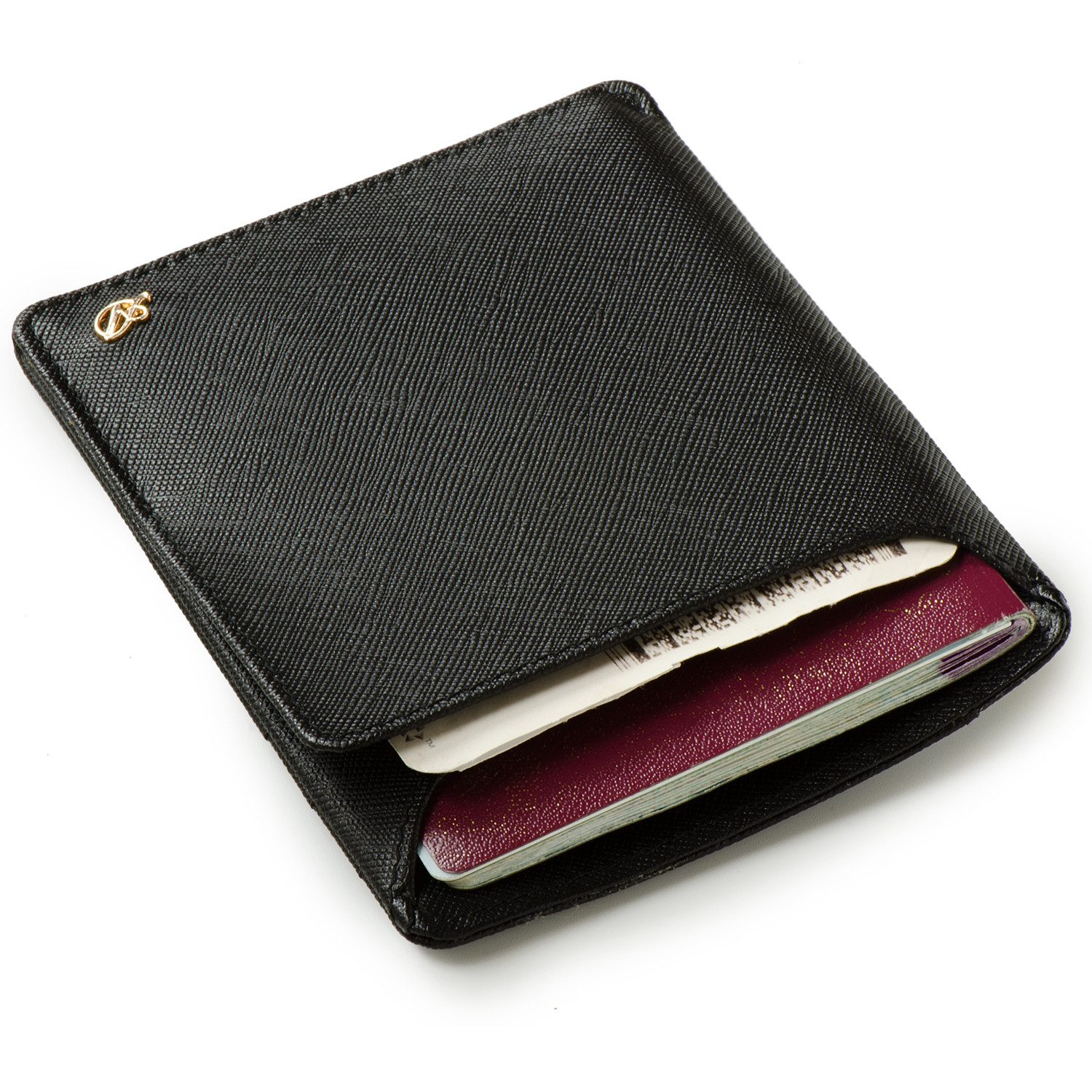 RFID-Blocking Passport Wallet // Saffiano Black - Axess Wallets - Touch ...