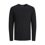 Long-Sleeve Basic Crew Neck T-Shirt // Black (2XL)