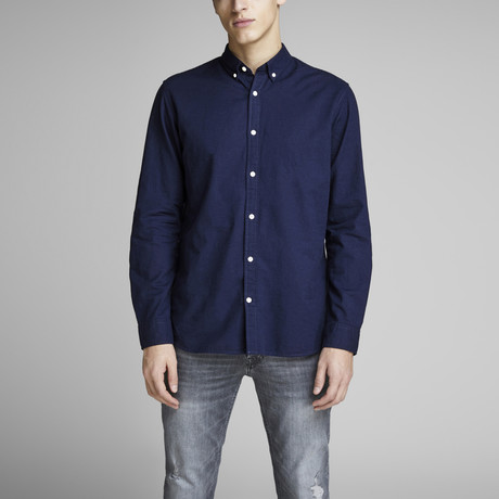 Long-Sleeve Summer Collared Shirt // Maritime Blue (S)