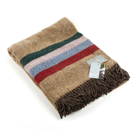 Lamb's Wool Throw // Multi-Stripe // Brown