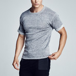 Relaxed Cuffed Short-Sleeve Sweater // Gray (M)