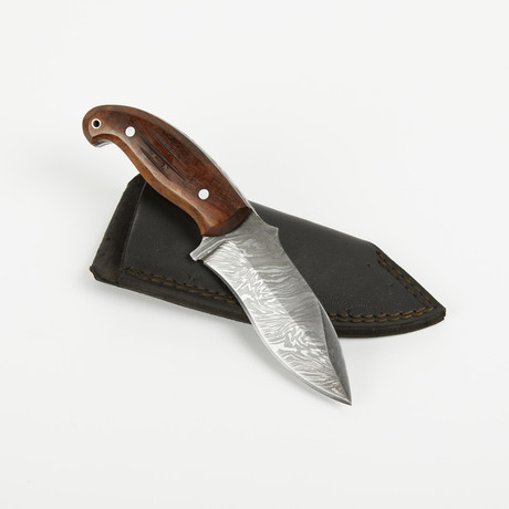Fixed Blade Damascus Steel Skinning Knife // HB-0043