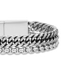 Cuban + Rolo Chain Bracelet // Silver