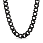 Curb Chain Necklace // 13 mm // Black