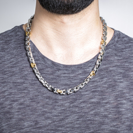 Two-Tone Necklace // Yellow Gold + Silver