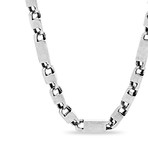Square Link Chain Necklace // Silver