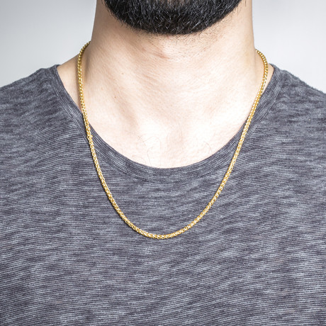 Wheat Chain Necklace // Yellow Gold