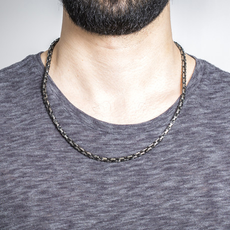 Byzantine Chain Necklace // Black + Silver